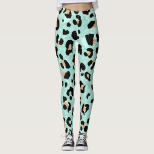 Legging Impressão leopardo, padrão animal