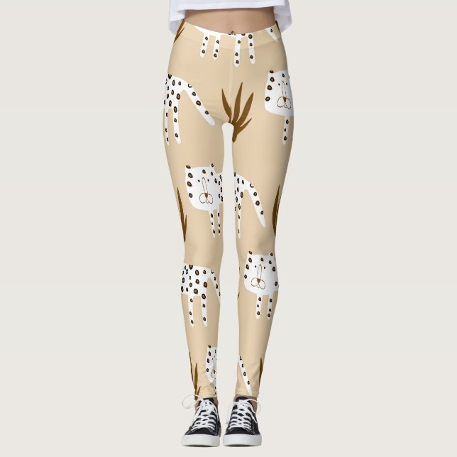 Legging Impressão Leopardo: Padrão do Eterno. (Frente)