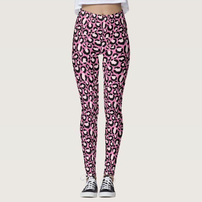 Legging Impressão Leopardo Rosa (Frente)