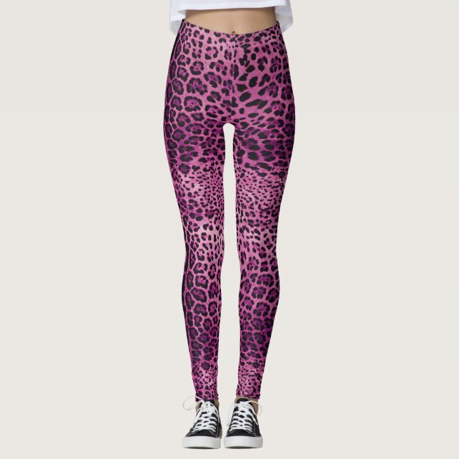 Legging Impressão Leopardo Rosa (Frente)