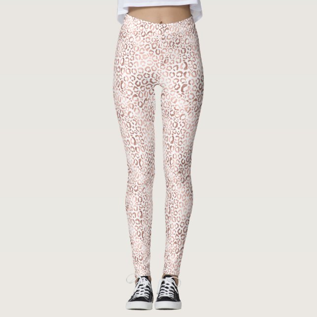 Legging Impressão Leopardo rosa Dourada (Frente)