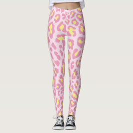 Legging Impressão Leopardo Rosa e Amarelo