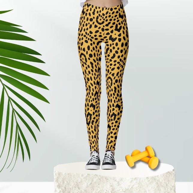 Legging Impressão-leopardo Safari Amarelo (Criador carregado)