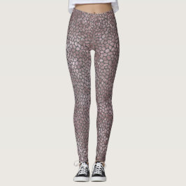 Legging Impressão mosaica rosa moderno e Cinza