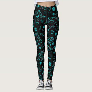 Legging Impressão Múltipla da Faixa de Opções Teal...T