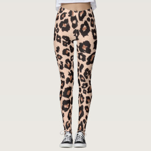 Legging Impressão negra-leopardo abstrato moderna