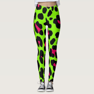 Legging Impressão Neon Green Lepard