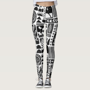 Legging Impressão Preto E Branco