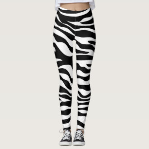 Legging Impressão preto e branco da zebra