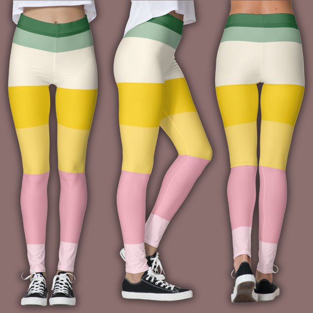 Legging Impressão Retro | Bloco de Cor (Criador carregado)