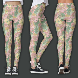 Legging Impressão Retro Floral Aquarela
