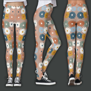 Legging Impressão Retro Floral Pastel
