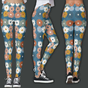 Legging Impressão Retro Floral Pastel
