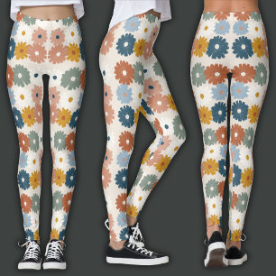 Legging Impressão Retro Floral Pastel