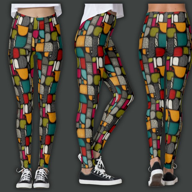 Legging Impressão Retro | Vidro Colorido (Criador carregado)
