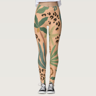 Legging Impressão sobre o leopardo da selva: padrão sem so