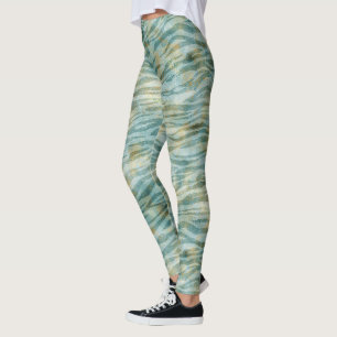 Legging Impressão Teal Dourada Zebra