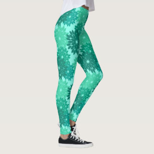 Legging Impressão, turquesa, cerceta & Aqua florais
