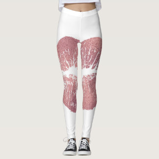 Legging Impressão vítrea rosa, ouro rosa.