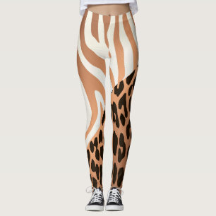 Legging Impressão Zebra e Leopardo