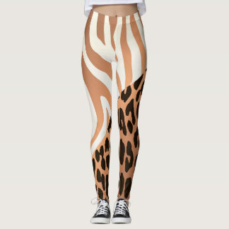 Legging Impressão Zebra e Leopardo