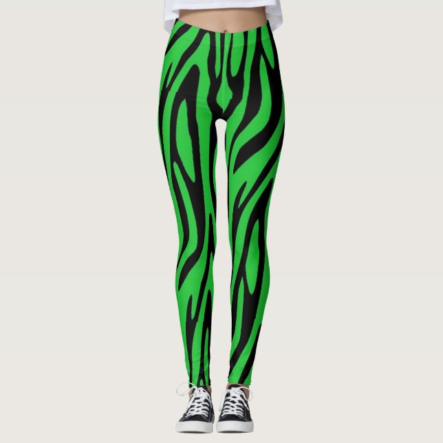 Legging Impressão Zebra Verde Floresta (Frente)