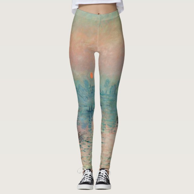 Legging Impressionismo das Belas Artes do Monet Sunset (Frente)