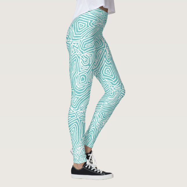 Legging Impressões digitais Teal (Direita)