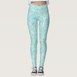 Legging Impressões digitais Teal