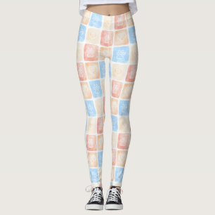 Legging Impressões e Corações de Canas de Aquarela em Caix