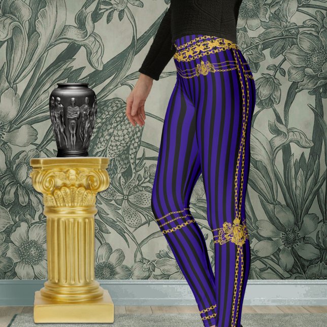 Legging Imprimir Dourada Corrente Lion Emblem Black Purple (Criador carregado)