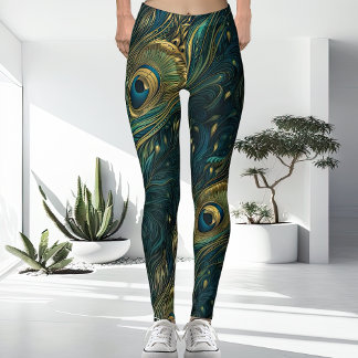 Legging Incomum + Penas Pancadas Altamente Detalhadas Únic