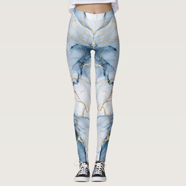 Legging Incrível Impressão de cor azul-claro (Frente)