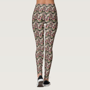 Legging Incrível padrão de flores na jornada feminina