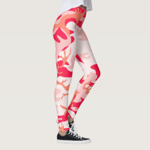 Legging Incrível para o Ginásio Padrão de Camuflagem Rosa 