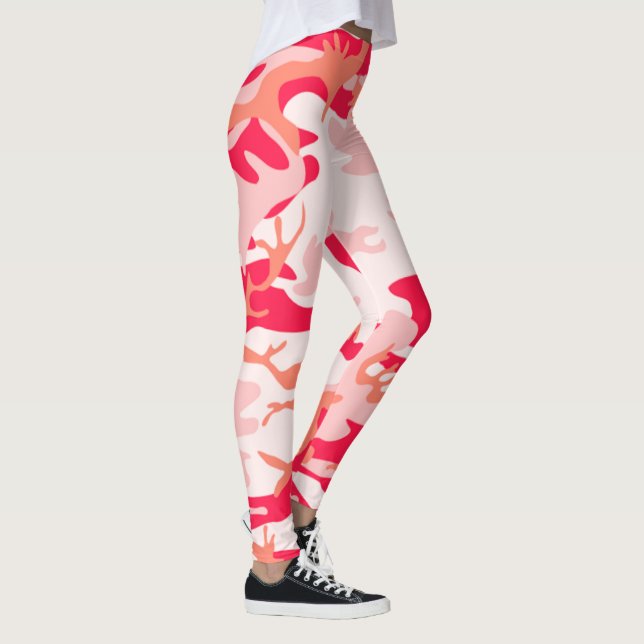 Legging Incrível para o padrão de camuflagem rosa desporti (Direita)