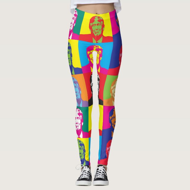 Legging Incrível Tack Donald Trump Pop Art Yoga Pants (Frente)