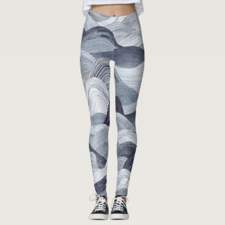 Legging Indigo Watercolor Wave Sem Vista