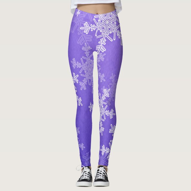 Legging Indigo White Snowflakes Minimalista Natal (Frente)