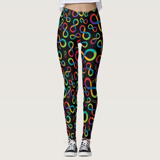 Legging Infinidade Neurodiversity do arco-íris do autismo (Frente)