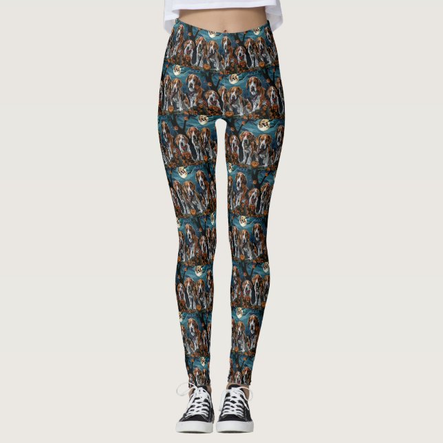 Legging Inglês Americano Foxhound Halloween Spooky (Frente)