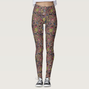 Legging Insetos de rabisco de mocha