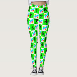 LEGGING INSPIRANDO PEDAÇOS GINÁSTICOS DE BORRACHA VERDE