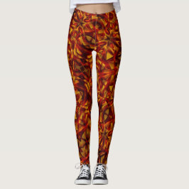 Legging Interconexão de gravatas de laranja queimadas