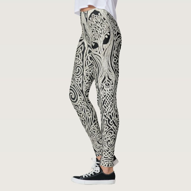 Legging Intricate Celtic Tree of Life Knotwork Design (Esquerda)