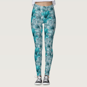 Legging Ioga Azul Céu Amaryllis Brilho Vestuário Feminino