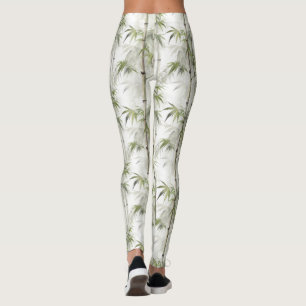 Legging Ioga de Mindfulness do Bambu Verde