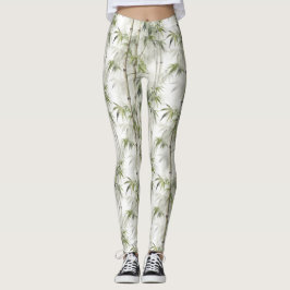 Legging Ioga de Mindfulness do Bambu Verde