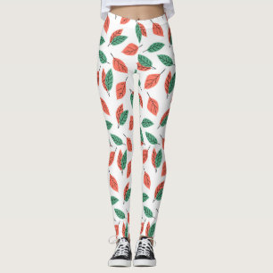 Legging Ioga de padrão de folha tropical