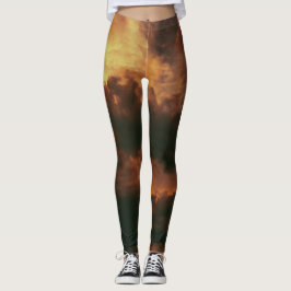 Legging ioga de visto ativo do céu ouro
